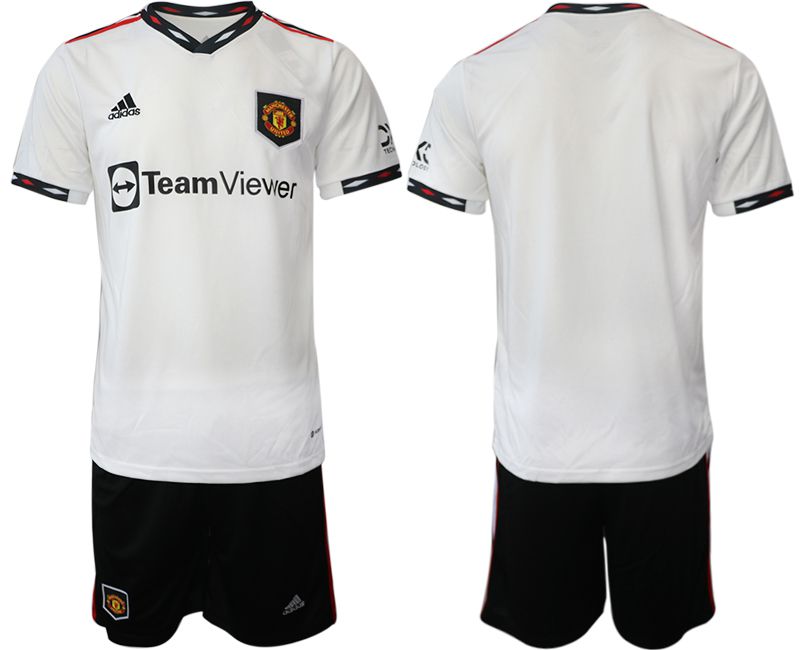 Men 2022-2023 Club Manchester United away white blank Soccer Jersey->manchester united jersey->Soccer Club Jersey